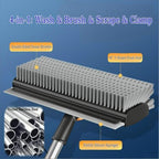 Floor Scrub Brush with Squeegee Long Handle 3 in 1 tub Brush 52'' 2026 Upgraded Multi-Functional Stiff Bristle Cleaning Scrub Brush Rotating Tile Brush for Cleaning Bathroom Patio, Pool, Garage - Image 3
