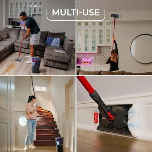 O-Cedar H2prO Flat Mop System with 2 Mop Head Refills | Quick Cleaning Tool | Clean with Clean Water | Machine Washable Reusable Microfiber Mop Pad | Safe on Wood Floors, Vinyl,Tile, Baseboards, Walls - Image 6