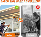 SISUPASSIE 30FT Reach 2-in-1 Window Squeegee, Professional Window Washing Kit with 5-24FT Extension Pole for Home, Indoor Outdoor Squeegee with Rotatable Head for High Windows - Image 5