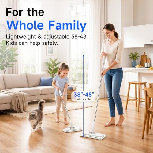 48" Mini Swifter Mop, Hands-Free Quick-Clamp Lazy Mop, Apartments Essential - Image 2