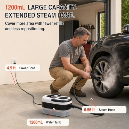 2500W High Pressure Handheld Steam Cleaner, Portable Steamer for Cleaning - Image 4