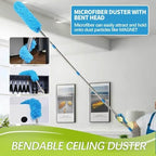 High Reach Duster Kit with14 ft Extension Pole High Ceiling Dusting and Window Cleaning Kit with Spliceable Pole - Cobweb Duster, Fan Blade, Window Washer & Squeegee and Feather Dusters - Image 3