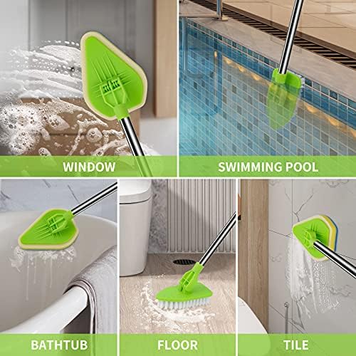 Extendable Scrub Cleaning Brush with Long Handle 35'' - Floor Scrubber - Image 6