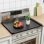 Noodle Board Stove Cover Wood(Ready to Use), Stove Top Covers for Electric Stove, Gas Stove, Wooden Decorative Rustic Kitchen Serving Tray, for Range Stovetop, Cooktop, 30'' * 22'', Black by Unknown