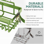 Veken Rustproof & Waterproof Shower Caddy 6-Pack, No Drilling Adhesive Shelves Rack with Soap Holder, Large Capacity Bathroom Organizers and Storage, Wall-Mounted Kitchen & Home Decor, Green - Image 4