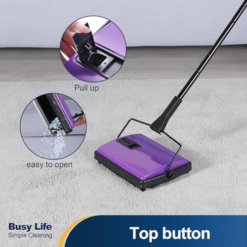 Yocada Carpet Sweeper Cleaner Manual Household Sweeper 1*Extra Brush - Image 5