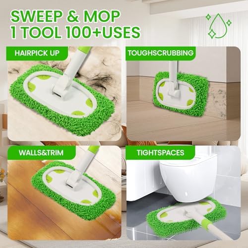 Sweeper Mop System with 3 Reusable Microfiber Mop Pads - Image 2