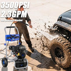 3500PSI Gas Pressure Washer, 2.3GPM Gas Powered High Pressure Washer with 212CC Engine, 4 Adjustable Nozzles, 25 ft High Pressure Hose for Cleaning Walls, Terraces, Vehicles, Garden (Blue) - Image 2