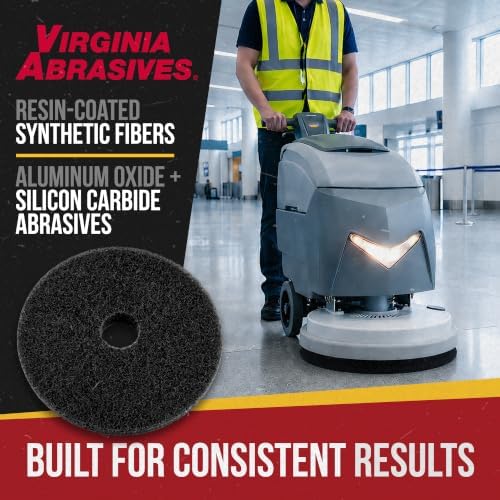 Black Floor Maintenance Pads, Heavy-Duty Stripping & Scrubbing, 13", 5 Pack - Image 3