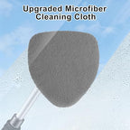 JUSTTOP Windshield Cleaner Tool, Car Interior and Exterior Window Cleaning Kit with Extendable Handle & 4 Reusable Microfiber Pads, Auto Glass Wiper Brush Kit for Car & Home Windows (Grey) - Image 2