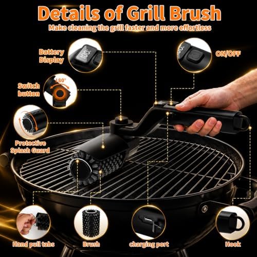 Electric Grill Brush,Cordless BBQ Grill Cleaner with Display Screen - Image 3
