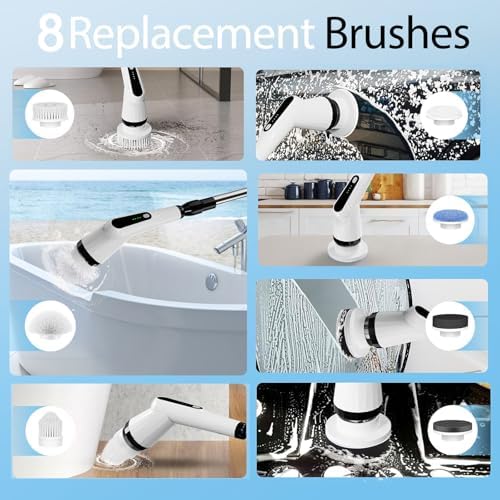 Dreazu - Replaceable Brush Heads - Scrubber Brush for Bathroom, Kitchen, Tile Grout, Bathtub, Shower, Sink, Toilet & Car Cleaning - Image 3