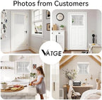 Vatge Small Door Window Curtains with Magic Tape, 2-in-1 Installation Method Shades for Front Door & Window, 1 Panel, W25 x L20, Greyish White - Image 5