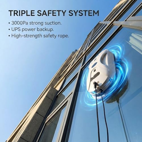 Automatic Window Cleaning Robot, Window Cleaner Robot Auto Dual Spray, 2026 Model Robot Limpia Vidrios AI Path Planning, 3000Pa Suction, Remote Control, Edge Detection for Streak-Free Glass - SS1 - Image 5