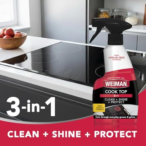 Weiman Daily Cooktop Cleaner & Degreaser, 2 Pack with Microfiber Cloth - Image 2