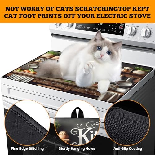 Multi-Design Stove Top Cover for Glass/Electric Stoves - 3-in-1 Heat-Resistant Protector Mat, Non-Slip Drying Rack 28"x20" (Cookware, 28" L x 20" W) - Image 4