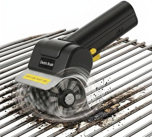 Electric BBQ Grill Brush, Cordless Grill Cleaner, Black by Pexucalm