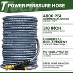 5000PSI Pressure Washer Hose and Gun, 3/8’’ Power Hose 100FT - Image 2