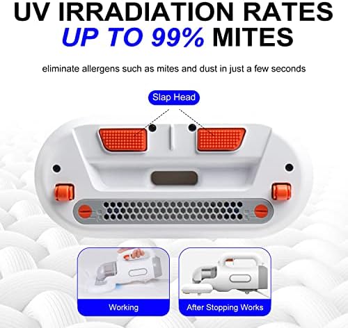 Portable Bed Vacuum Cleaner Cordless Rechargeable Professional Mattress Vacuum Cleaner Powerful Suction Handheld Deep Cleaner for Bed Sheet Carpet Fabric Sofa Vacuum Cleaning with Charging Dock - Image 2