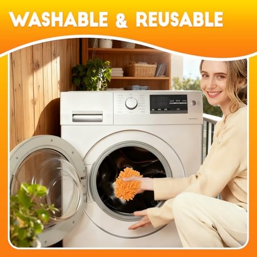 16Pcs Reusable Duster Refill Compatible with Swiffer Hand Duster +3FT Extended Handle +1 Handle, 360 Heavy Duty Duster Refills for Cleaning, Office, Ceiling Fan - Image 6