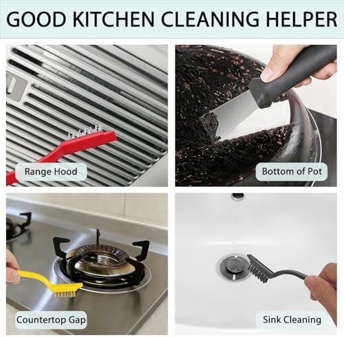 Crevice Cleaning Brush Set, Hard Bristle Gap Scrubber Tools for Bathroom Grout, Window Tracks & Shower Doors, Deep Cleaning Home Essentials & Practical Housewarming Gifts 12-Pack - Image 3