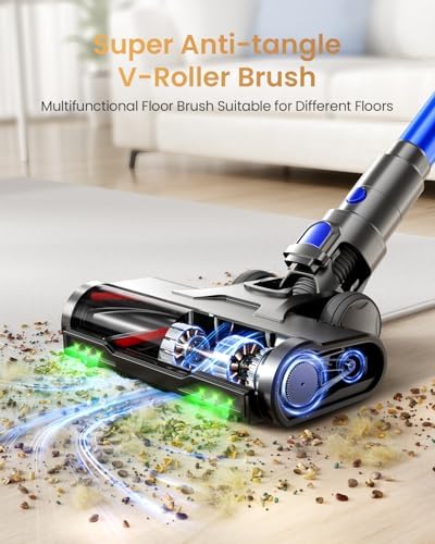 Cordless Vacuum Cleaner, Upgraded 650W 60KPA 70Mins Vacuum Cleaners for Home with Self-Standing Vacuum Cleaner Stick, Anti-tangle Wireless Vacuum, OLED Screen 1.8L Cup for Pet Hair/Carpets/All Floor - Image 5