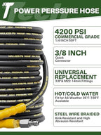 50FT Pressure Washer Hose 4200PSI M22 Fitting - Image 2