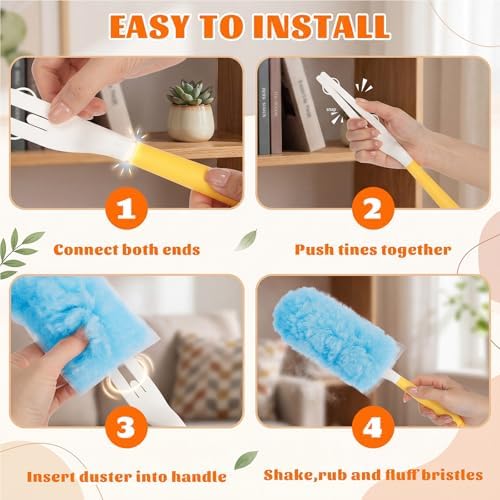 600 Pcs Disposable Dusters Refills with 2 Handle, Multicolor - Image 5