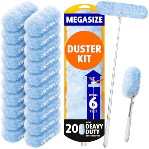 AIR U+ 6ft Extendable Duster with 20 Refills for Swiffer Dusters by AIRU