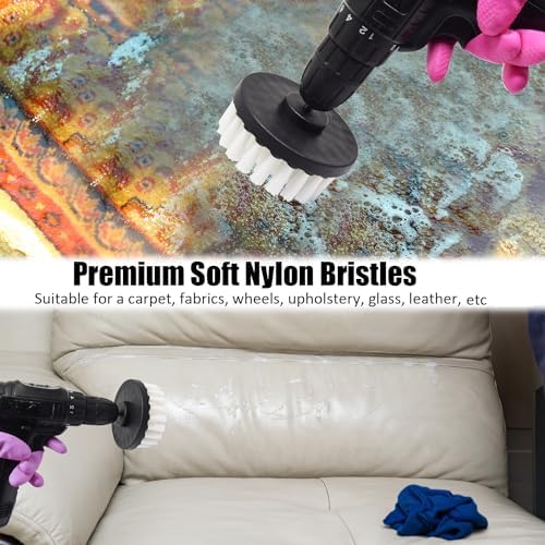 8 Pack Drill Brush Attachment Set,1/4in Power Scrubber Brush + Extend Long Attachment,Multi-Purpose Brush Drill Attachment, Power Cleaning Scrub Brush for Bathroom, Tub, Tile, Corner - Image 3