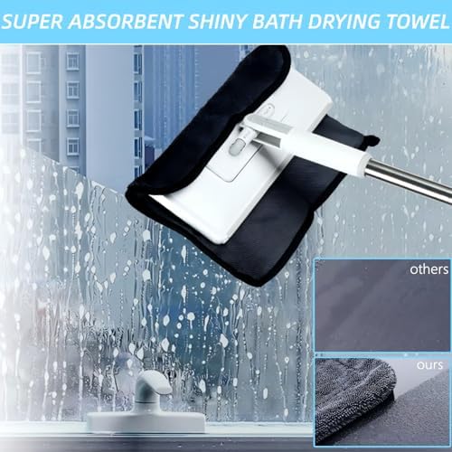 Shiny Towel Wipes Cleaning Cloths 3pcs Replacement Microfiber Towel for Disposable Dust Mop, Super Absorbent Shiny Shower Wipes Cleaning Cloths for Window Bathroom Car Mirror (3pcs Squeegee Refill) - Image 3