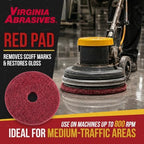 Floor Maintenance Pad Set, Green Red White, 17" - 3 Pack - Image 3