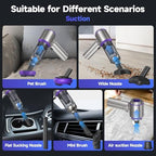Car Vacuum Portable Cordless, 22000PA High Power handheld Vacuum Cleaner with Brushless Motor,11 in 1 Mini Hand Held Vacuum Cordless Rechargeable Air Duster/Blower/Pump for Car, Home, Pet, Office - Image 2