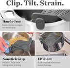 Kitchen Gizmo Snap N' Strain - Silicone Pasta Strainer Clip-On for Pots and Pans - Heat Resistant Colander for Vegetables and Noodles - Kitchen Gadgets for Cooking - Space-Saving Design - Gray - Image 5