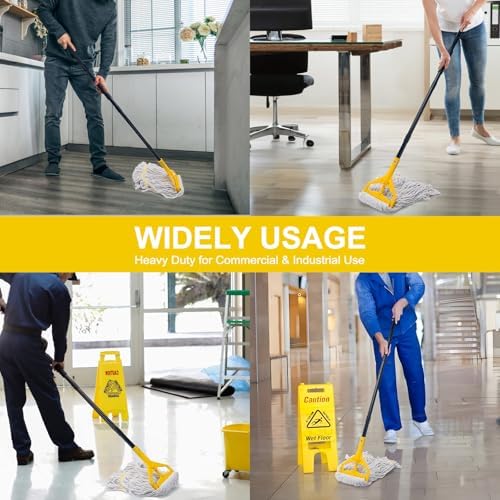 Commercial Mop with 3 Large Replacement Heads,Heavy Duty Industrial Mops - Image 2