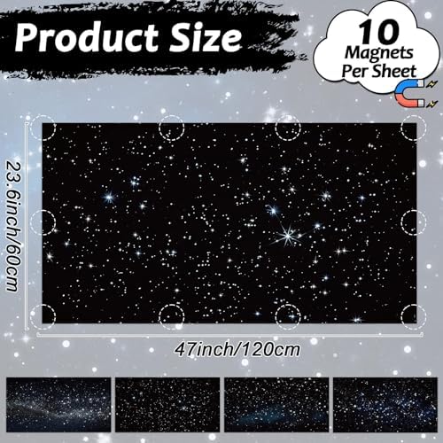 4 Pcs Fluorescent Light Covers with 40 Magnets Decorative for Classroom Ceiling Light 4 x 2 Feet Magnetic Light Covers Filter Easy Install for Office Hospitals & Home Drop Ceiling Supplies (Star) - Image 2