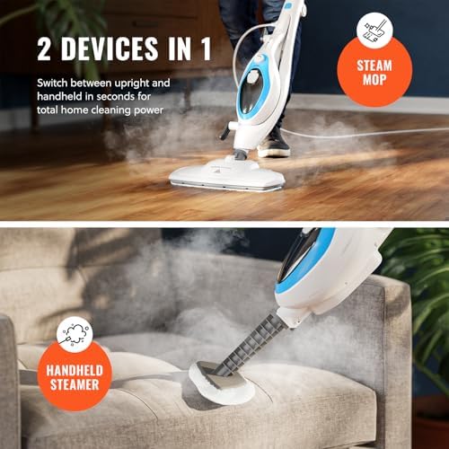 PurSteam 10-in-1 Steam Mop, Floor Steamer with Detachable Handheld Steam Cleaner for Tile, Hardwood Floors - Image 2