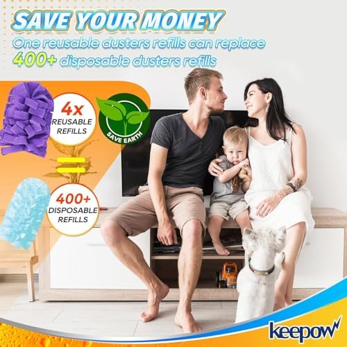 KEEPOW 12 Pack Refills Compatible with Swiffer Ext Handle, 360 Heavy Duty - Image 7