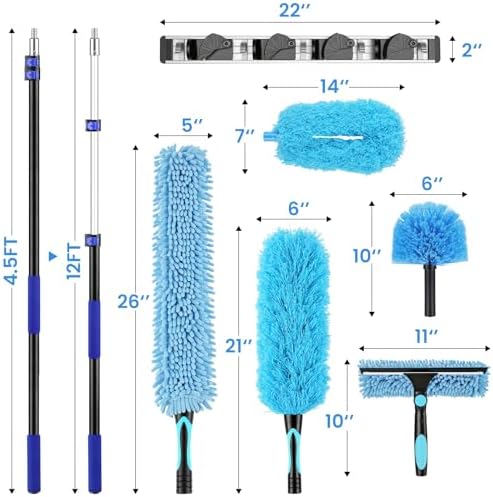 20ft High Reach Extendable Duster Kit with 5-12ft Extension Pole - Image 4