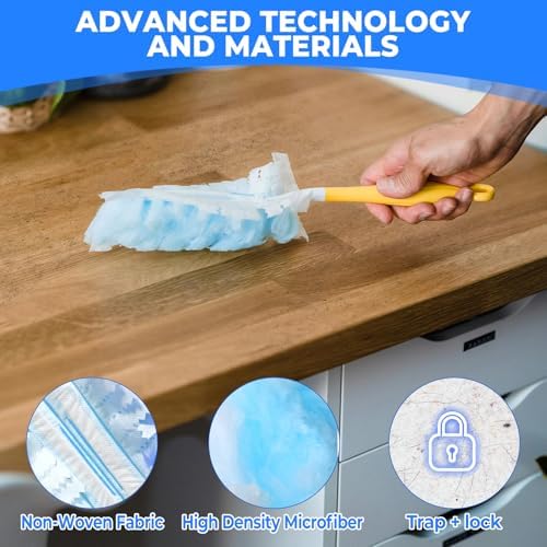 50 Pack Duster Refills Only, Microfiber Replacement Heads for Blinds, Blue - Image 3