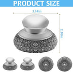 Stainless Steel Wool Scrubber with 2 Replacement Pads - Clean Metal Pans, Pots, Grills & More - Image 6