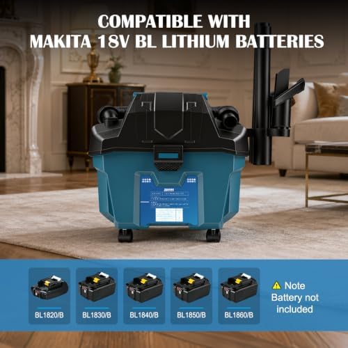 3-in-1 Cordless Shop Vac for Makita 18V Battery, 2Gal Wet Dry Vacuum - Image 6