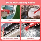 Rechargeable Electric Cleaning Brush with 4 in 1 Multiple Brush Heads and USB Cable, Indoor Household Cordless Motorized Brush for Bathroom Toilet Kitchen Tile Crevice (White & Red) - Image 6