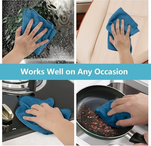 HOMEXCEL 50PK Microfiber Cleaning Cloth, Cleaning Rag for Home, 11.5x11.5in - Image 5
