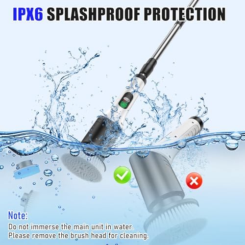 Electric Cleaning Brush, 9 in 1 Electric Brush with Interchangeable Drill Brush Heads, 2000mAh, Electric Clean Brush with Adjustable Handle, for Bathroom, Kitchen, Floor, Cordless - Image 4