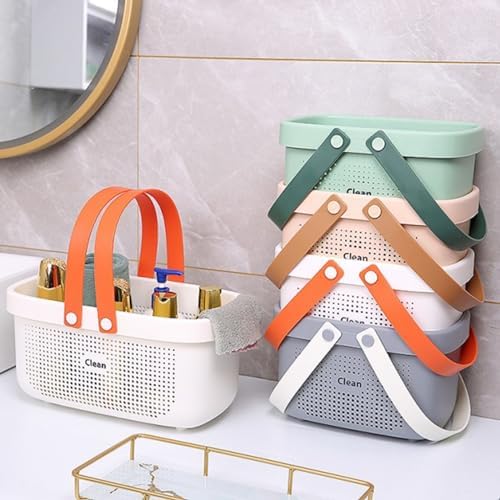 Portable Shower Caddy Basket with Handles Plastic Storage Basket Small Grey - Image 3