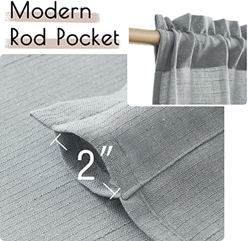 jinchan Lien Tier Curtains and Valances, 26x24, 3 Panels, Grey - Image 6