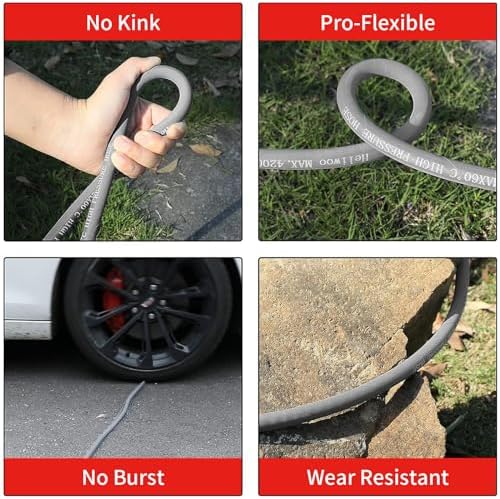 1/4’’ Pressure Washer Hose 25FT, Steel Wire Biaided Hose 4200PSI - Image 2