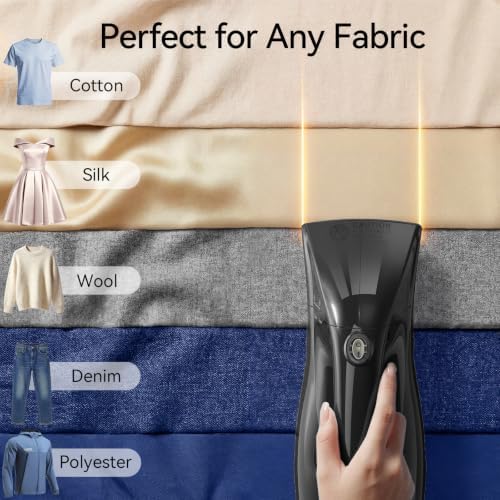HiLIFE Steamer for Clothes, Portable Handheld Clothing Steamer, 240ml Big Capacity, 700W, Strong Power, Fabric Quick Wrinkle Remover with Brush for Home, Office(ONLY 120V)(Ink Black) - Image 3