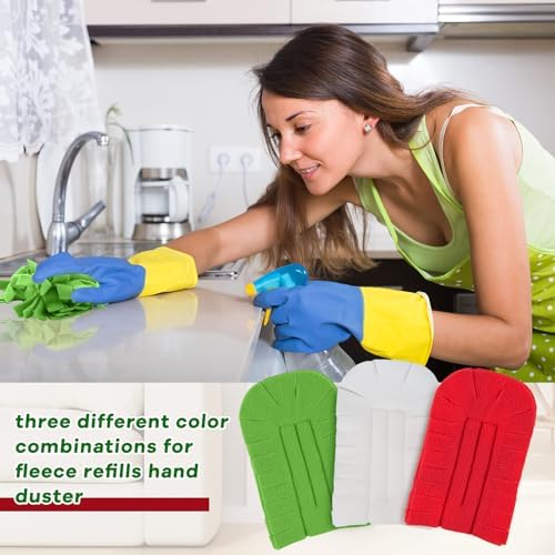 12 Pcs Reusable Duster Refills Washable Pads, Red,White,Green - Image 2